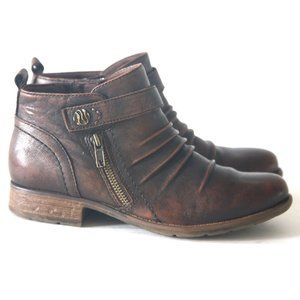 Size 7.5 - EARTH Brook Women's Brown Leather Ankle Boots